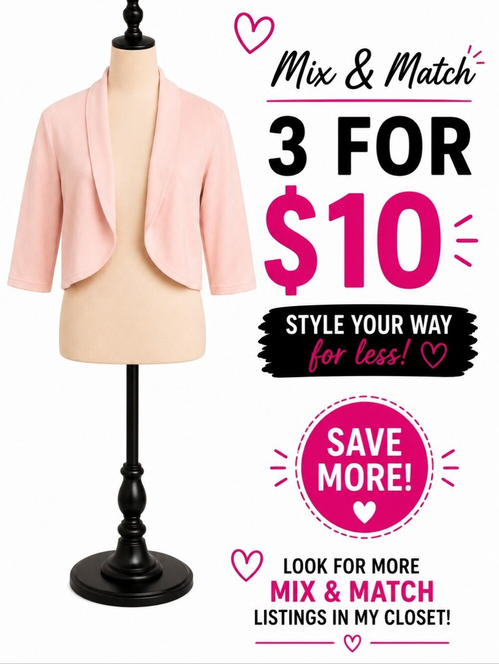 Motto Light Pink Short Cardigan